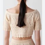 Ba&sh Paris 100% cotton Jensen Cropped knit Sweater in cream NEW Photo 4
