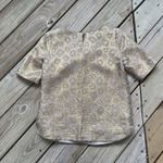 J.Crew Women's Gold Silk Blend Jacquard Printed Top Size 2 Photo 1