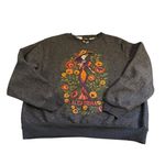 Hasta Siempre Women's Sweater S Small Gray Fleece Lining "La Catrina" Halloween Photo 0