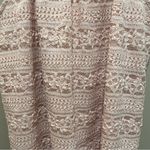 Monteau  Lace Overlay High Neck Halter Tank Top Blush Pink Women’s Size XL Photo 4