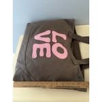 Life is Good Brown LOVE Canvas Tote Bag Pink Letters Beach Grocery Sustainable * Photo 3