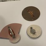 Lot Of 3 Handmade Handcrafted Brooch Pins Ceramic / Enameled Metal Etc Photo 7