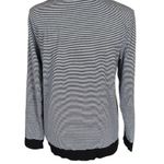 Ekouaer women's size S black and white striped stretchy long sleeve pajama top Photo 3