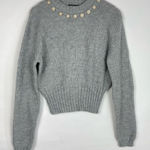 SheIn  pearl neck gray sweater small Photo 0