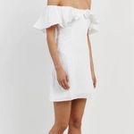 Dissh ISABELLE WHITE LINEN RUFFLE MINI DRESS Photo 3