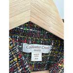 Coldwater Creek  Black Multicolor Tweed Zip Up Blazer Jacket Shaped Women 14 P Photo 4