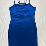 haley & june NWT  Midnight ScoopBack Bodycon Mini Dress - Metallic Royal Blue - M Photo 8