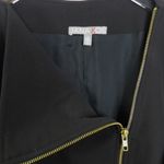 Jana Kos Black Asymmetrical Zipper Black Short Sleeve Midi Dress Size 8 NWT Photo 2