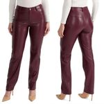 Joie NWT  Burgundy Faux Leather Pant - Size 6 Photo 1