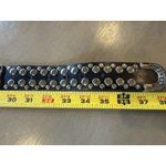 Leather Belt Western Concho Turquoise Studs Buckle Decoration Sz M Please Read Black Photo 14