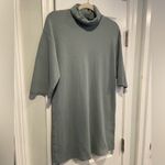ZARA Size S Sage Green Short Sleeve Pullover Sweatshirt Turtleneck Mini Dress Photo 1