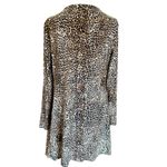 Carmen Marc Valvo  Open Front Leopard Print Cardigan Medium Black Tan Cream Photo 2