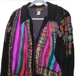 Bob Mackie  Wearable Art Velour Zip Jacket Jewels Matching Removable Scarf sz 1X Photo 5