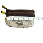Fossil  coin purse Double Zip Gold Shimmer Brown‎ Leather CP Photo 4