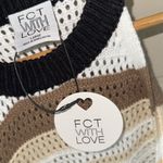 Crochet dress striped chevron zig zag knit midi sleeveless large stretch NEW Black Photo 3