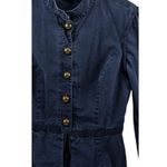 Women's Denim Blue Cotton Gold Button Front Sz. 6 Jacket 11g Photo 4