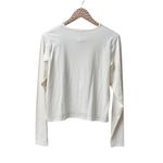 SKIMS  Vintage Cropped Long Sleeve Pullover Top Round Neck Stretchy White 3X Photo 2