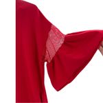 Umgee  red t-shirt dress short bell sleeve mesh detail mini dress casual Photo 4