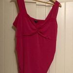 Torrid Studio Knit Sweetheart Twist Top 2 2X Pink Peacock Sleeveless Gathered Photo 0