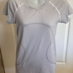 Lululemon Size 6  White / Black (Striped)Swiftly Tech Short Sleeve Crew Tee Photo 0