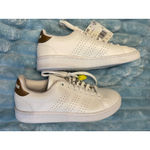 Adidas Advantage Tennis Shoes White Gold Cloudfoam Comfort Women's 7.5 Photo 5