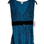 Volume One Vintage 90s Y2K Babydoll Top Tie Back Polka Dot Whimsygoth Size XL Blue Photo 0