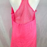 Bright neon pink netted back swim coverup or mini dress size small Photo 2