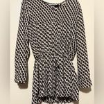 Maeve Black and White Button Down Shirt with Dress Collar Photo 1