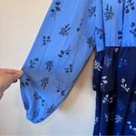 Eloquii  Blue Floral Peplum Midi Dress Womens 20 Long Sleeve Modest Casual Boho Photo 6