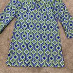 Jude Connally Marlowe Trellis Cobalt Kelly Dress Collared 3/4 Sleeve Preppy S Blue Photo 4