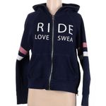 Peloton  Navy Full Zip Women’s Hooded Sweatshirt Ride Love Sweat Size Medium M Photo 1