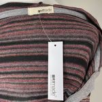LA Made New  Striped Sweater Hoodie Lightweight Knit Elbow Patch Long Sleeve Photo 12