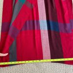 Talbots Fine Made in Italy Wool Blend Holiday Green and Red Plaid Fringe Scarf Photo 4