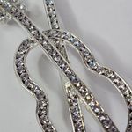Silver and Crystal Violin Instrument Brooch Pin Photo 2