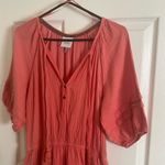 Knox Rose Women's Short Sleeve Gauze Romper Coral Size large Photo 2