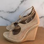 36.5 Aquazzura Christy women’s lace-up beige suede wedges sandal size IT US 6.5 Photo 5