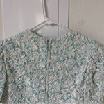 Vintage Richilene Beaded Pearls Pleated Lace Short Sleeve Dress Gown Blue White Photo 6