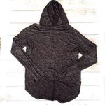 H&M Women’s L/G Marled Dark Gray Hooded Short Sweater Long Sleeves Size Large Photo 0