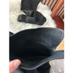 John Fluevog  boots knee high black size 7 RARE square front real leather suede Photo 7