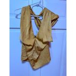 VICI NWT Satin Crossover Halter Neck
Yellow Gold Blouse Size Medium Photo 1
