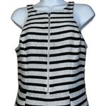 EXPRESS  Textured Skater Dress Stripe Mini Quarter Zip Black NWOT ‎ Size 6 Photo 3