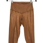 Aerie Offline by Real Me Crop Hi-Rise Shimmering Bronze Leggings MEDIUM Photo 0