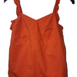 Montana West Ruffle Tank‎ Top Sleeveless V-Neck Summer Casual Blouse Orange Size S Photo 0