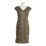 Tadashi Shoji  V Neckline Corded Embroidery Lace Dress Size 10 Photo 8