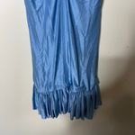 Paco Rabanne Blue Metallic Puff Sleeve Ruffle Hem Mini Party Dress sz 42 10 Photo 5