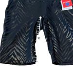 Spanx NWT Faux Leather Bike Shorts Women’s Size Medium Black Zebra Print Photo 9