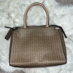 Guess  Rectangular Logo Brown Skinny Satchel Purse Handbag Photo 1