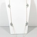 Abercrombie & Fitch Scallop Rhinestone Flower Long Chain Necklace Photo 0