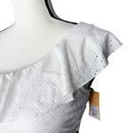 Kona Sol  Target One Shoulder Ruffle Eyelet Bikini Top Padded Size Medium White Photo 1