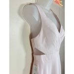 Azazie NWT  Alva Bridesmaid Dress Blushing Pink Maxi Length High Slit V Neck 2 Photo 5